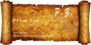 Pflum Zia névjegykártya